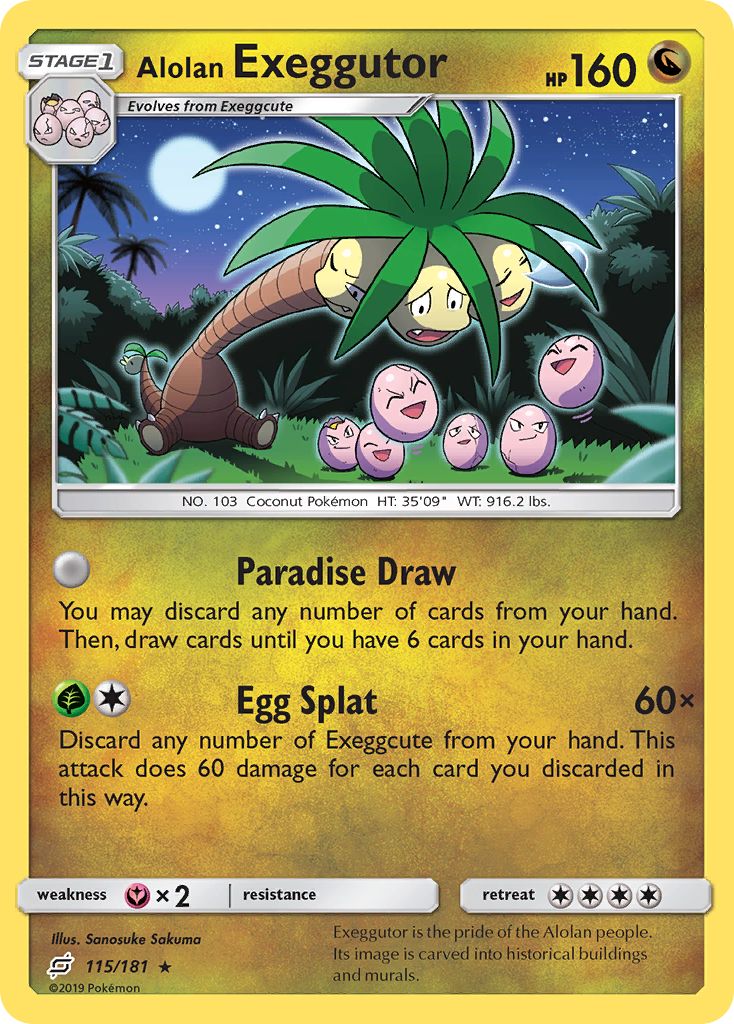 Alolan Exeggutor – Team Up 115/181 Pokémon card