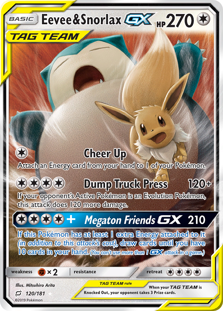 Eevee & Snorlax-GX – Team Up 120/181 Pokémon card