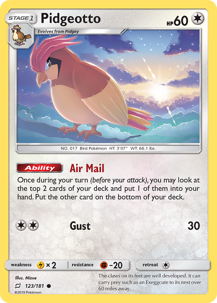 Pidgeotto – Team Up 123/181 Pokémon card