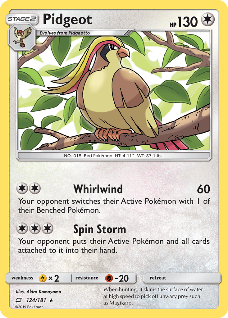 Pidgeot – Team Up 124/181 Pokémon card