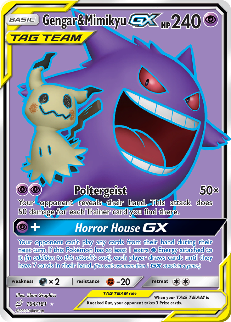 Gengar & Mimikyu-GX – Team Up 164/181 Pokémon card