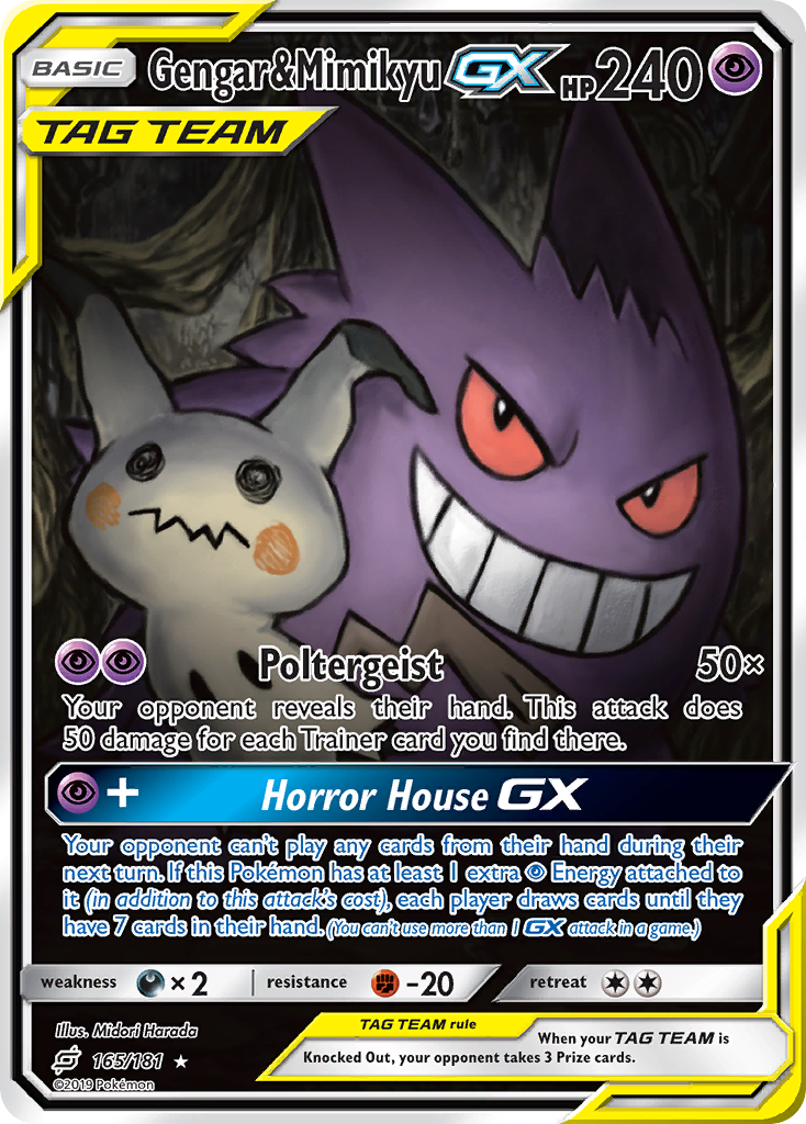 Gengar & Mimikyu-GX – Team Up 165/181 Pokémon card