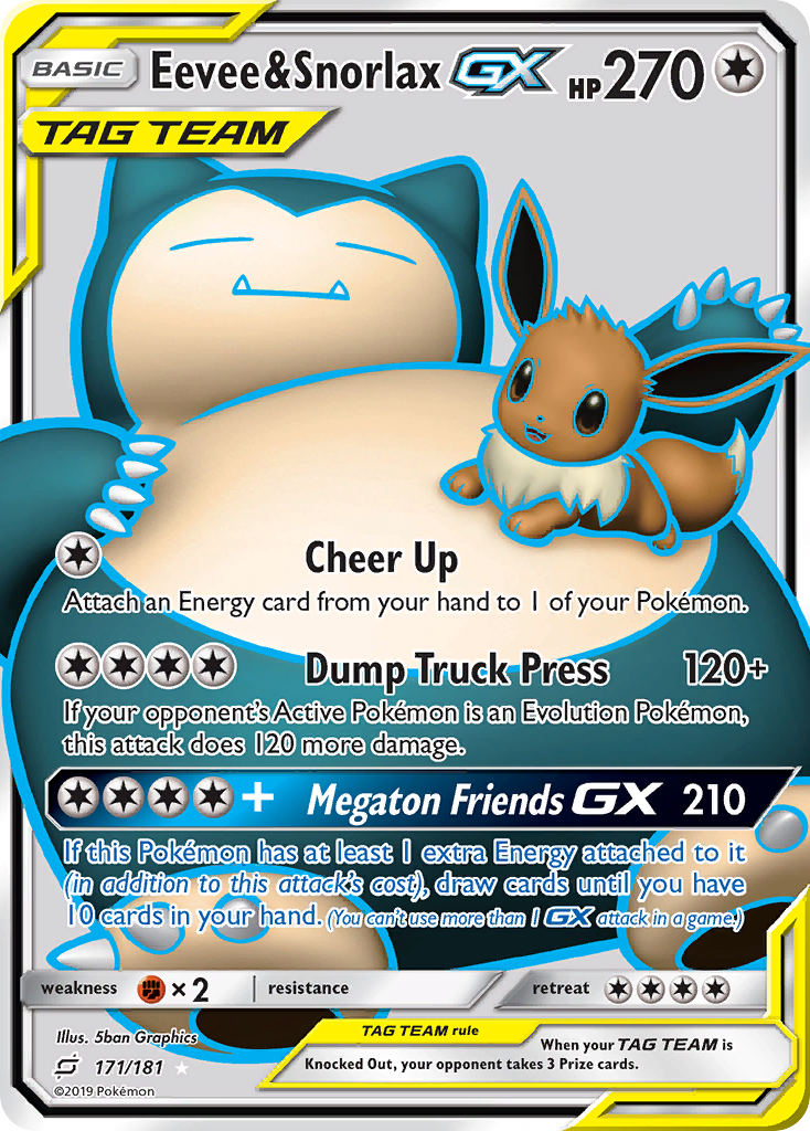 Eevee & Snorlax-GX – Team Up 171/181 Pokémon card