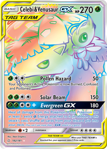 Celebi & Venusaur-GX - Team Up 182
