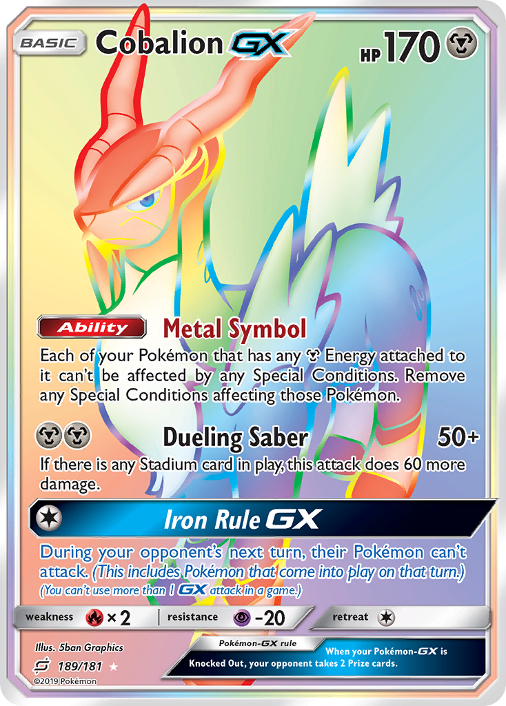 Cobalion-GX – Team Up 189/181 Pokémon card