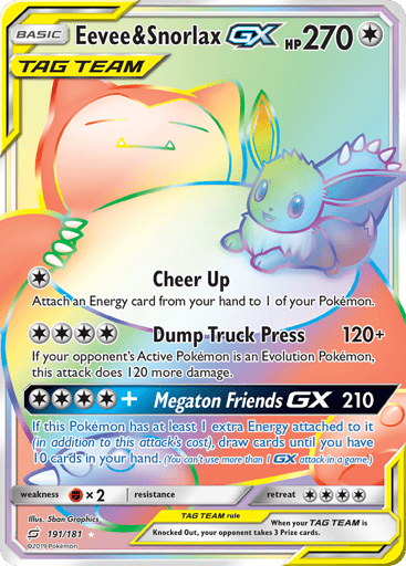 Eevee & Snorlax-GX - Team Up 191