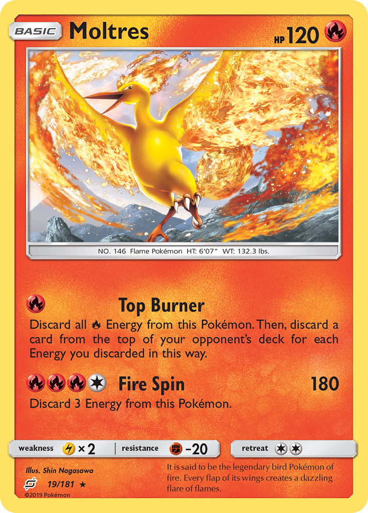 Moltres – Team Up 19/181 Pokémon card