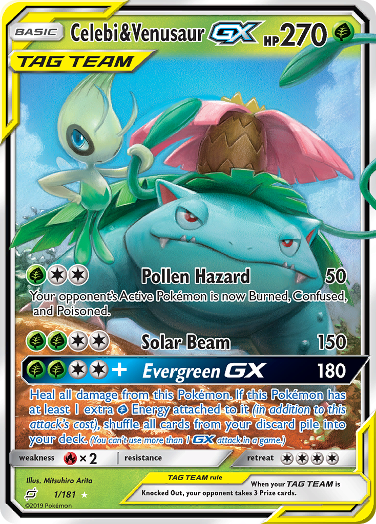 Celebi & Venusaur-GX – Team Up 1/181 Pokémon card