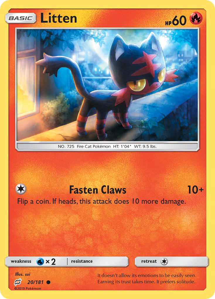 Litten – Team Up 20/181 Pokémon card