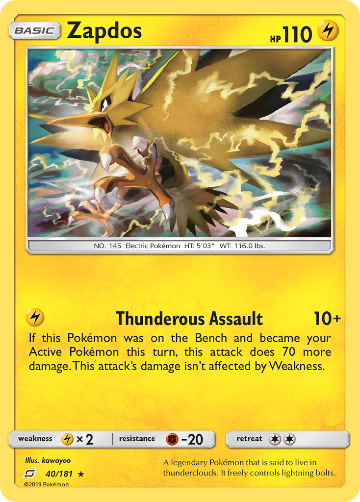 Zapdos – Team Up 40/181 Pokémon card