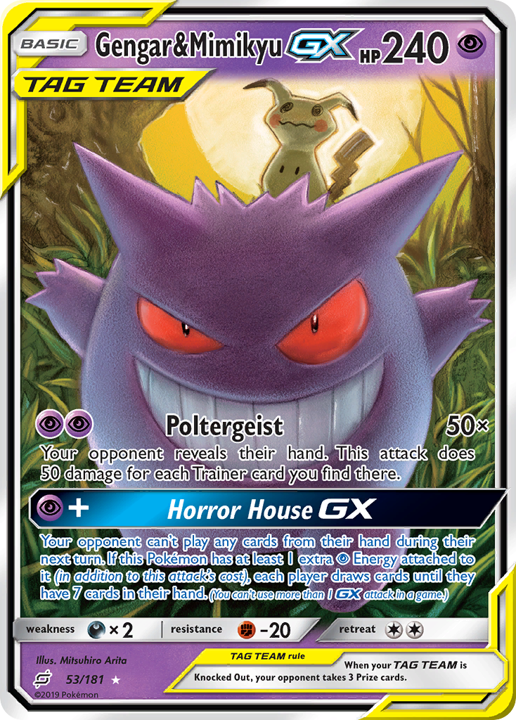 Gengar & Mimikyu-GX – Team Up 53/181 Pokémon card