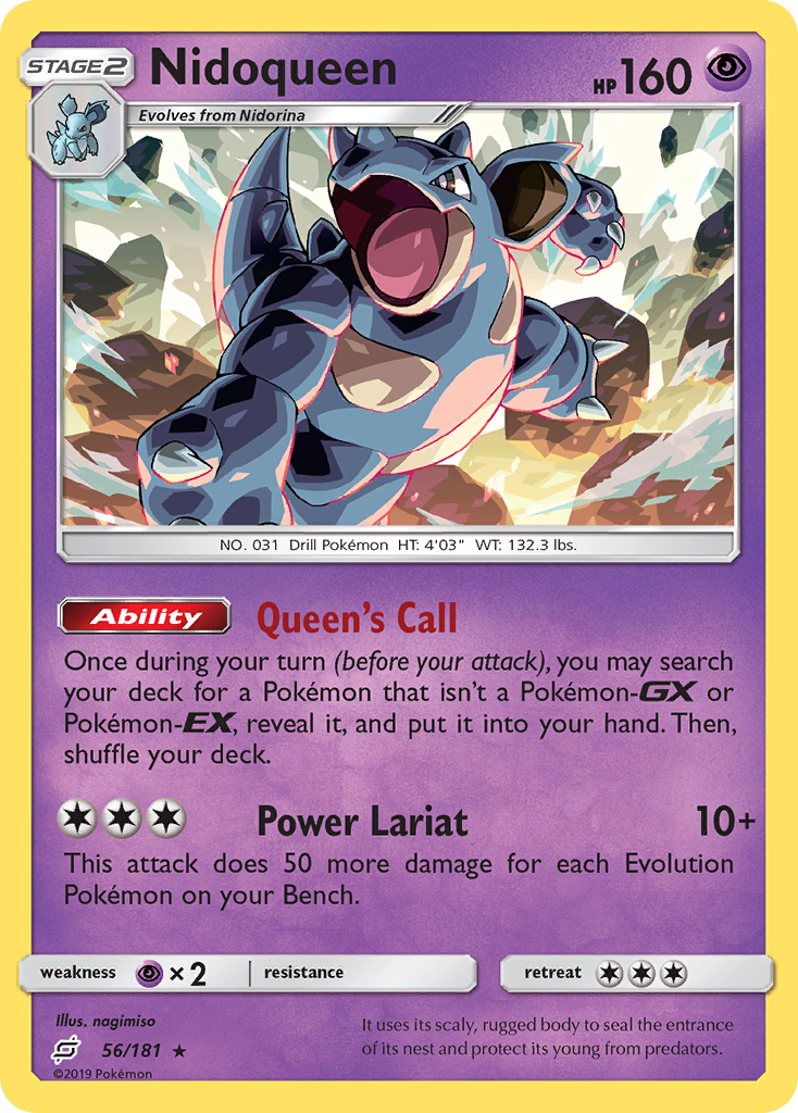 Nidoqueen – Team Up 56/181 Pokémon card