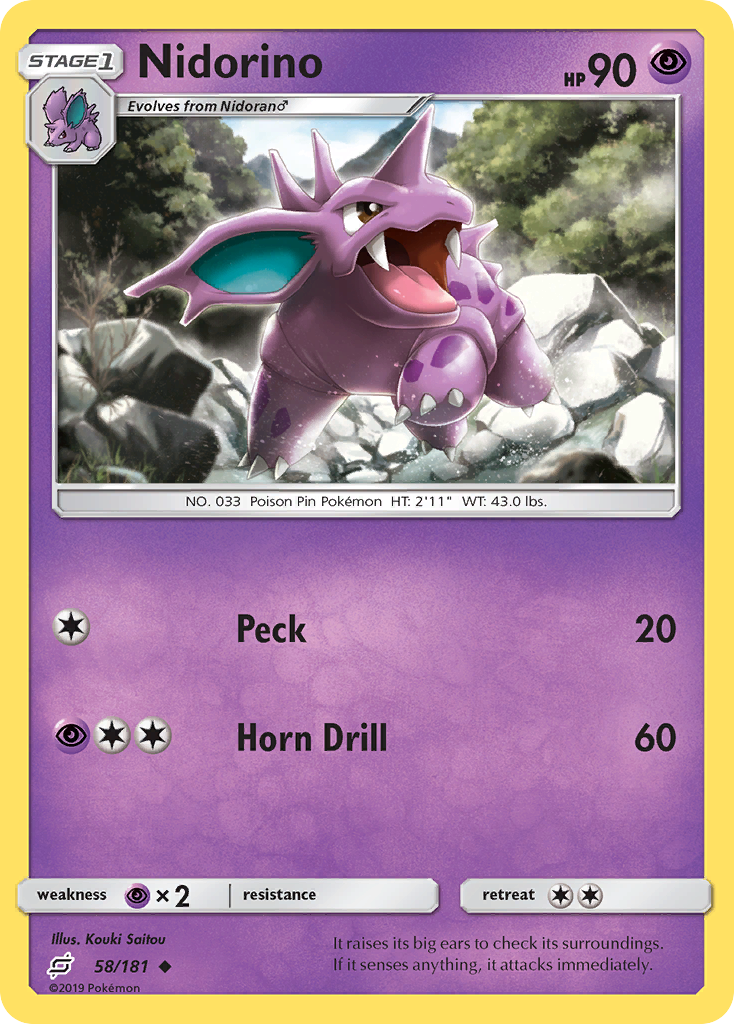 Nidorino – Team Up 58/181 Pokémon card