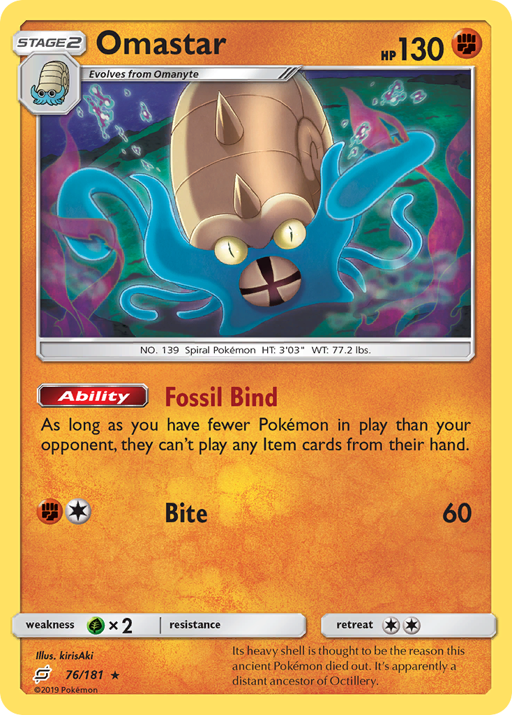 Omastar – Team Up 76/181 Pokémon card