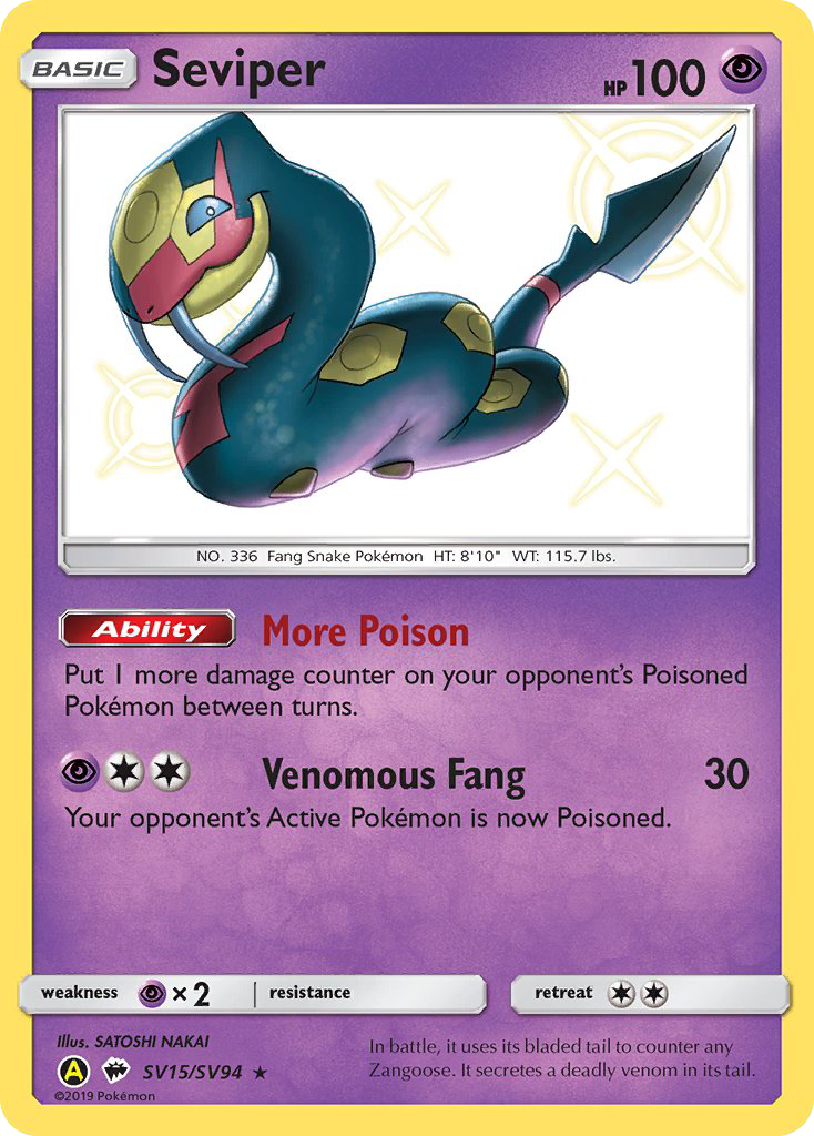 Seviper – Hidden Fates Shiny Vault SV15/SV94 Pokémon card