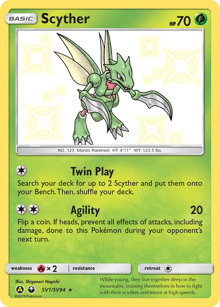 Scyther – Hidden Fates Shiny Vault SV1/SV94 Pokémon card