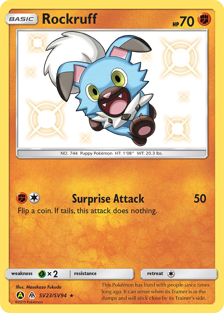 Rockruff – Hidden Fates Shiny Vault SV23/SV94 Pokémon card