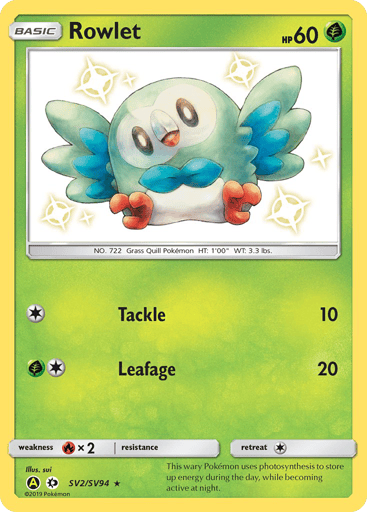 Rowlet - Hidden Fates Shiny Vault SV2
