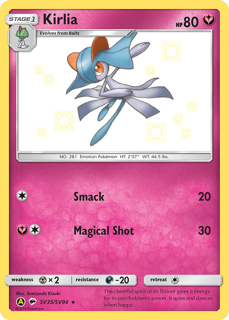 Kirlia – Hidden Fates Shiny Vault SV35/SV94 Pokémon card