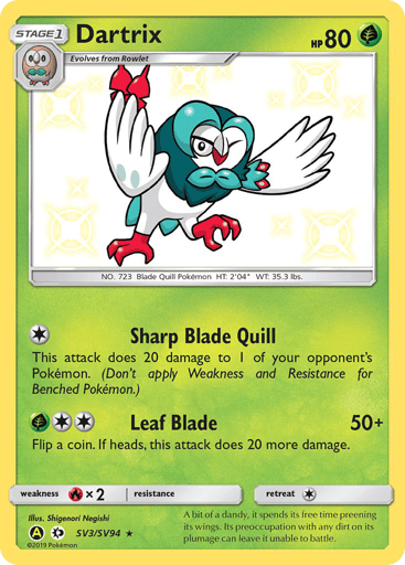 Dartrix - Hidden Fates Shiny Vault SV3