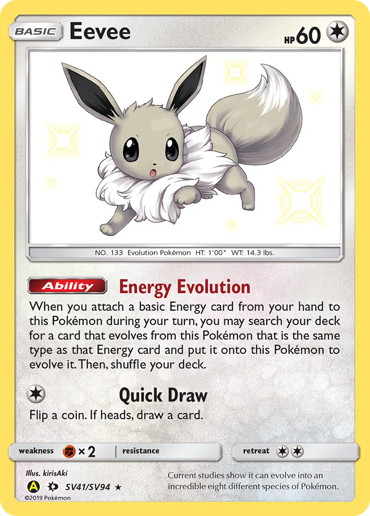 Eevee – Hidden Fates Shiny Vault SV41/SV94 Pokémon card