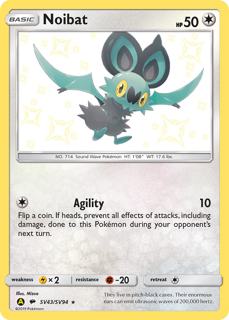 Noibat – Hidden Fates Shiny Vault SV43/SV94 Pokémon card