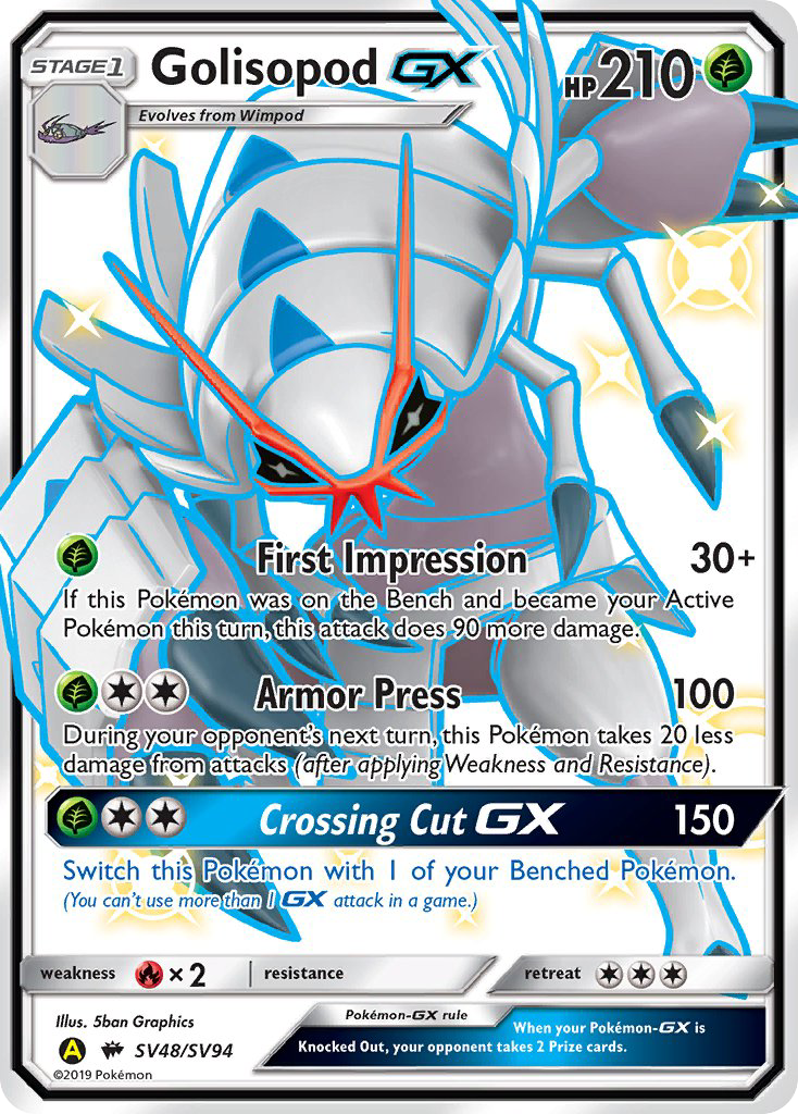 Golisopod-GX – Hidden Fates Shiny Vault SV48/SV94 Pokémon card
