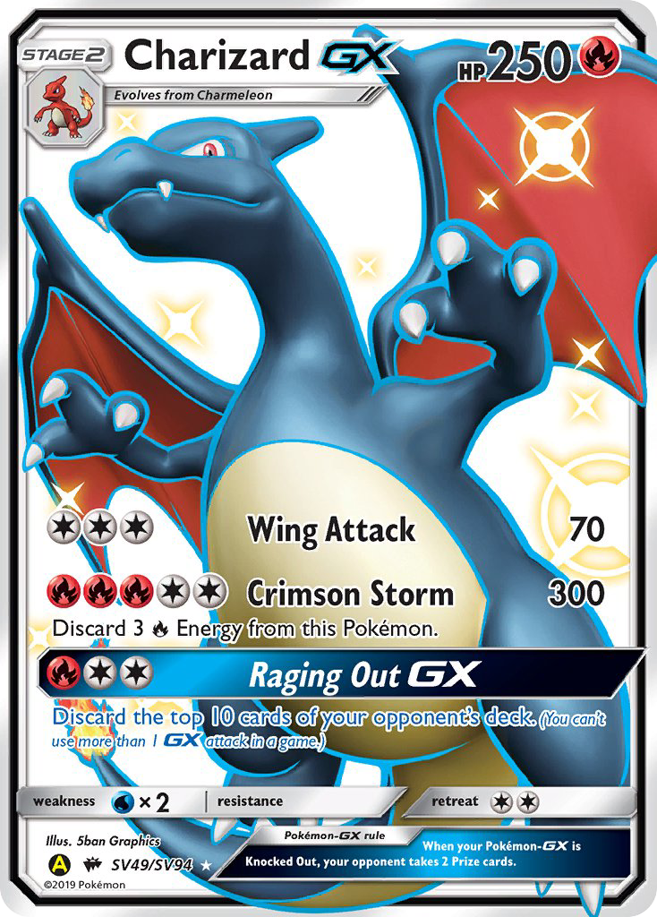Charizard-GX – Hidden Fates Shiny Vault SV49/SV94 Pokémon card