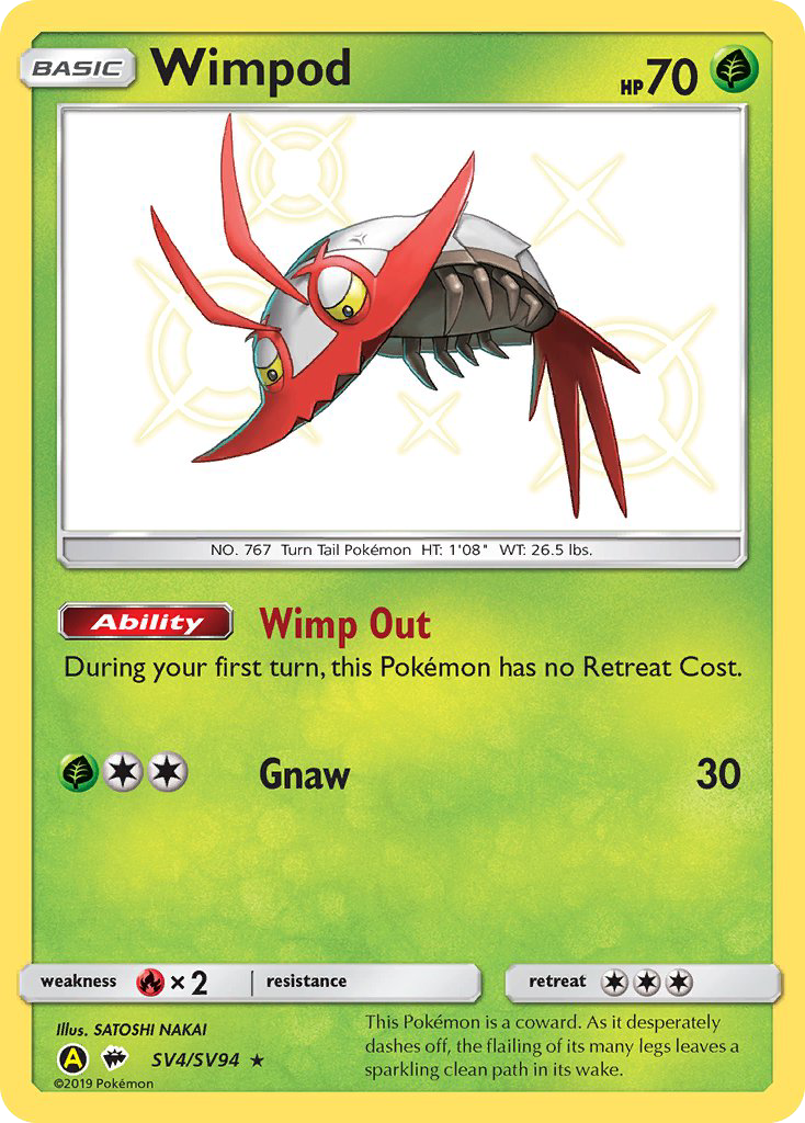 Wimpod – Hidden Fates Shiny Vault SV4/SV94 Pokémon card