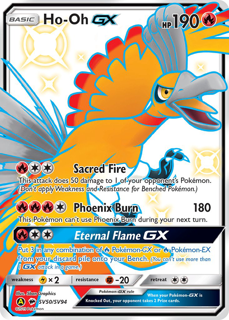 Ho-Oh-GX – Hidden Fates Shiny Vault SV50/SV94 Pokémon card