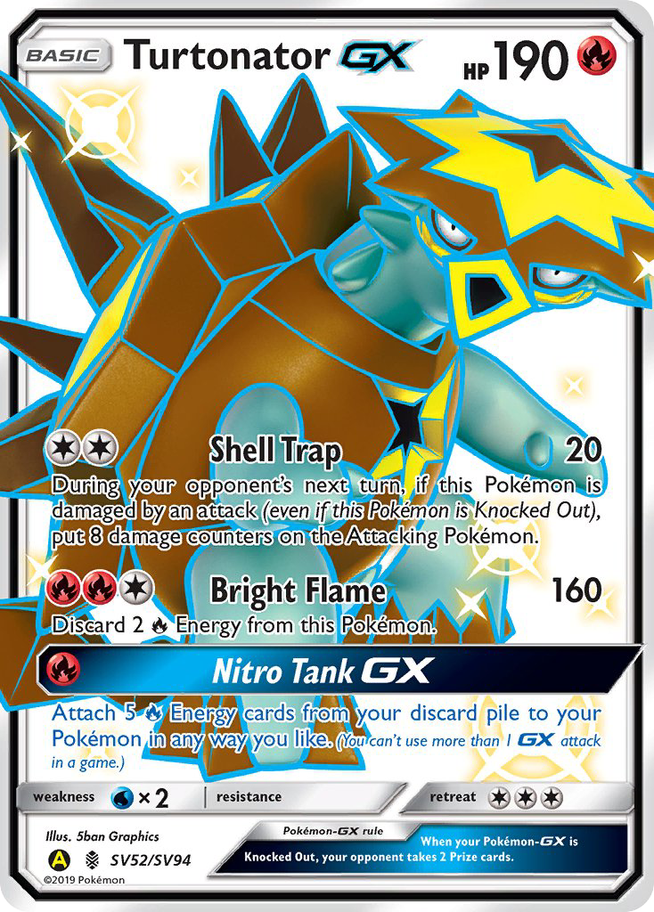 Turtonator-GX – Hidden Fates Shiny Vault SV52/SV94 Pokémon card