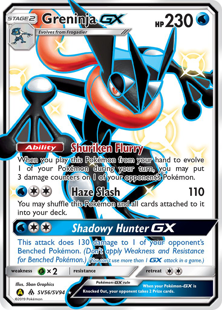 Greninja-GX – Hidden Fates Shiny Vault SV56/SV94 Pokémon card