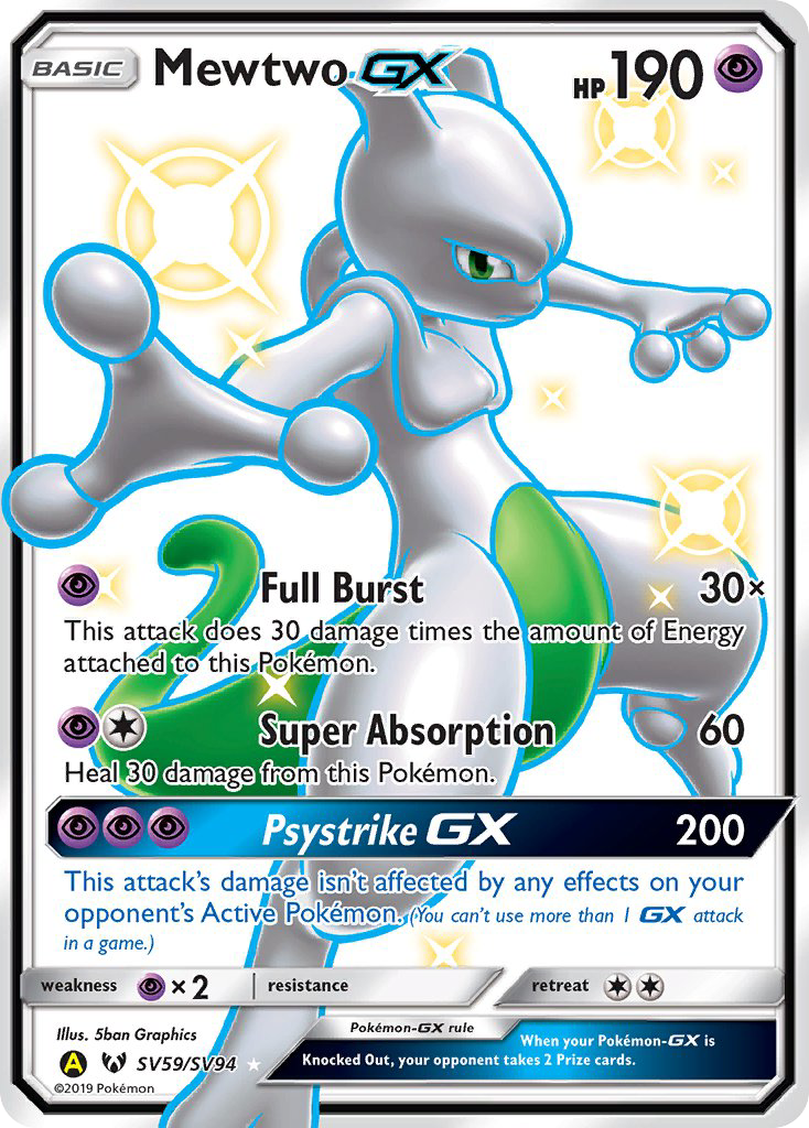 Mewtwo-GX – Hidden Fates Shiny Vault SV59/SV94 Pokémon card