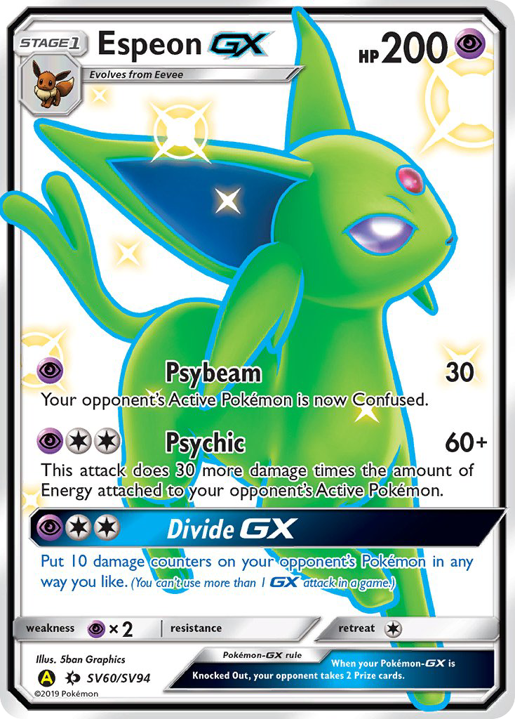 Espeon-GX – Hidden Fates Shiny Vault SV60/SV94 Pokémon card