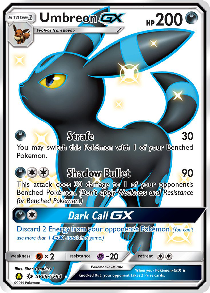 Umbreon-GX – Hidden Fates Shiny Vault SV69/SV94 Pokémon card