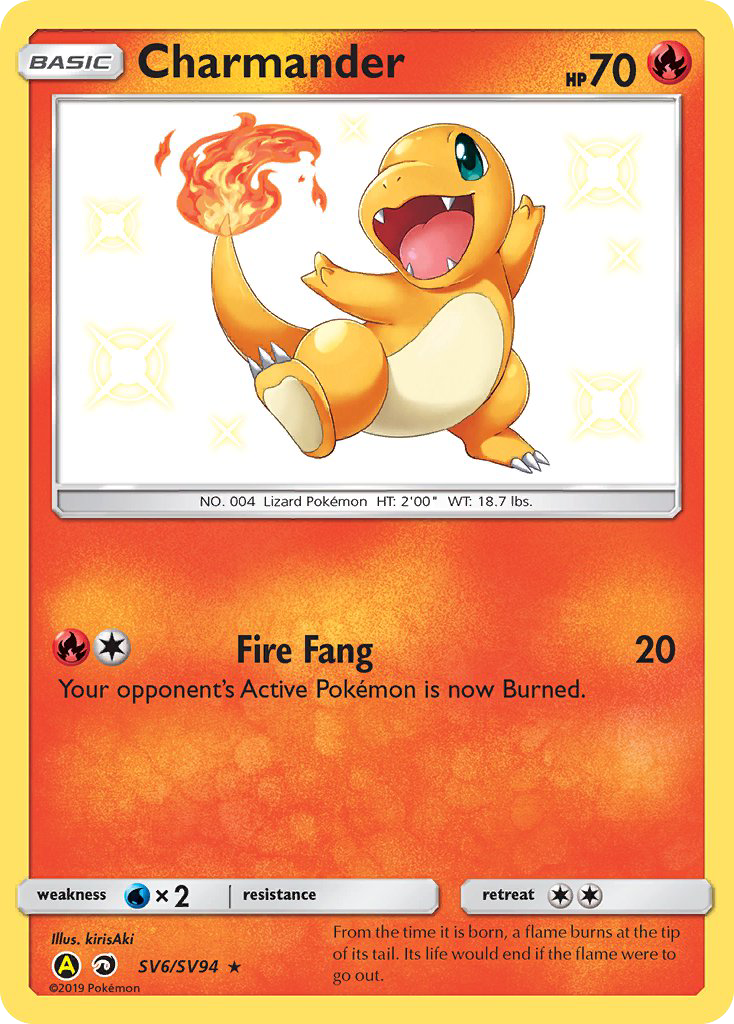 Charmander – Hidden Fates Shiny Vault SV6/SV94 Pokémon card