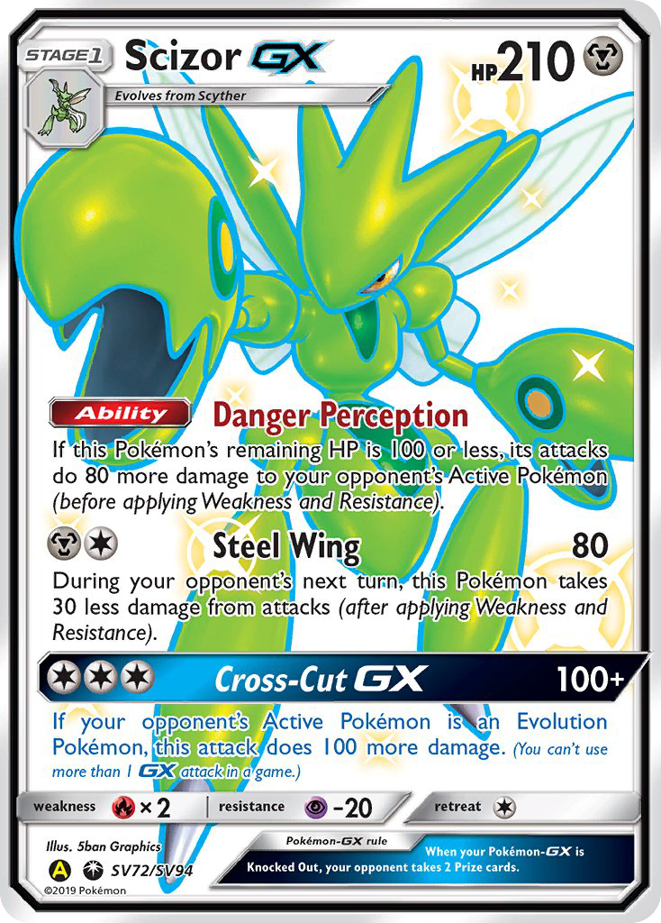 Scizor-GX – Hidden Fates Shiny Vault SV72/SV94 Pokémon card