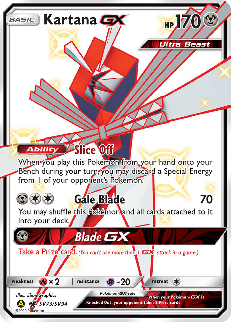 Kartana-GX – Hidden Fates Shiny Vault SV73/SV94 Pokémon card