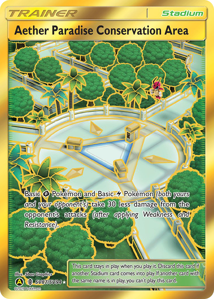 Aether Paradise Conservation Area – Hidden Fates Shiny Vault SV87/SV94 Pokémon card