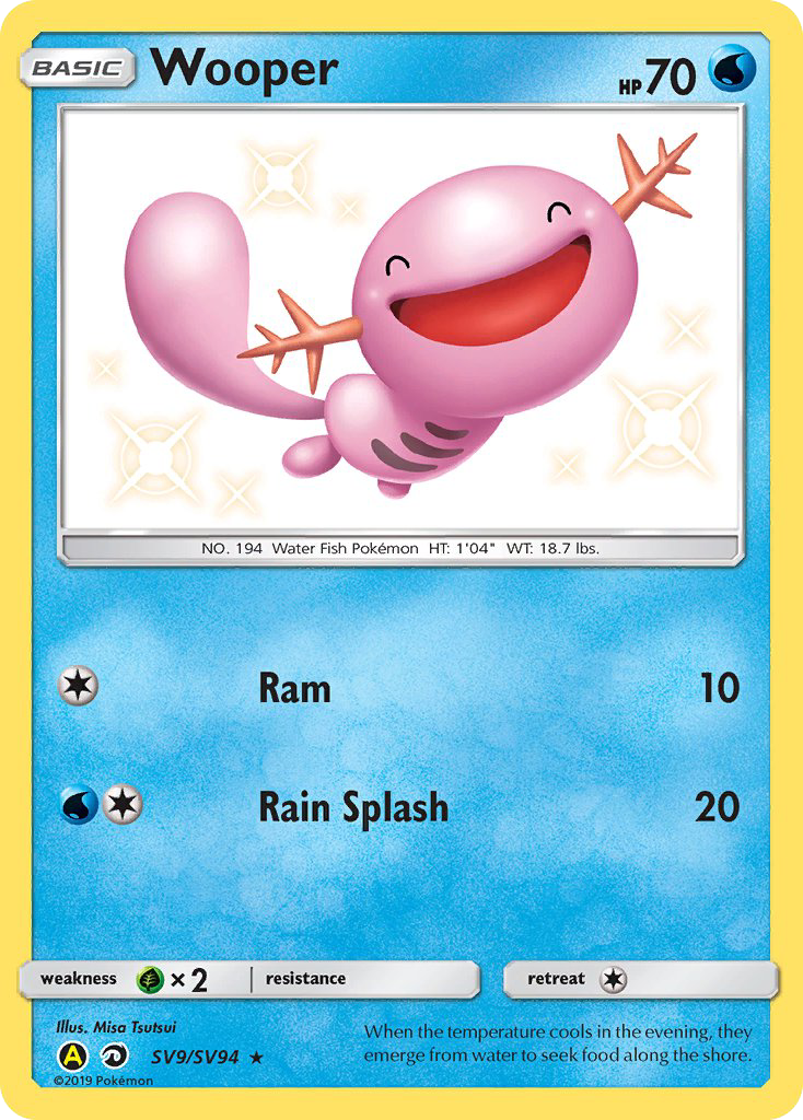 Wooper – Hidden Fates Shiny Vault SV9/SV94 Pokémon card