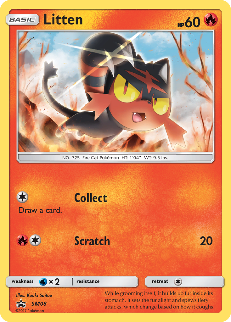 Litten – SM Black Star Promos SM08 Pokémon card