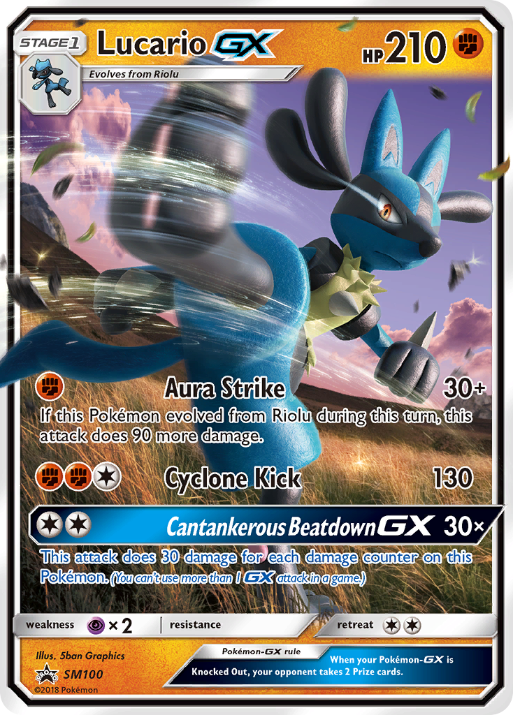 Lucario-GX – SM Black Star Promos SM100 Pokémon card