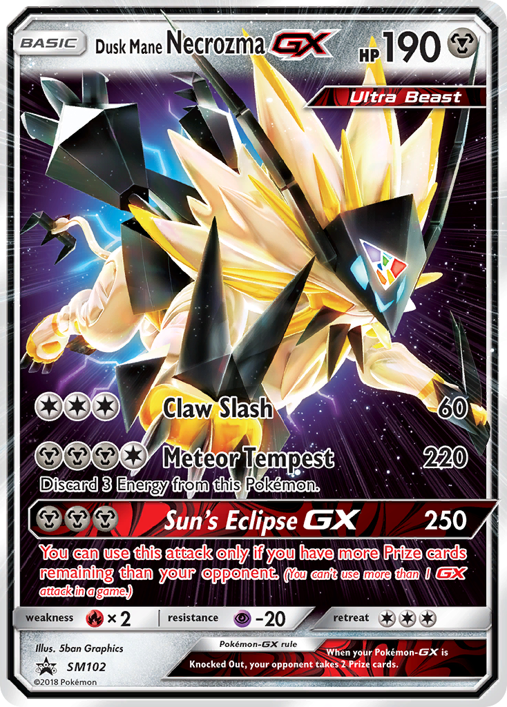 Dusk Mane Necrozma-GX – SM Black Star Promos SM102 Pokémon card