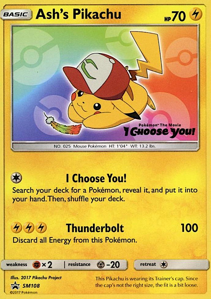 Ash's Pikachu – SM Black Star Promos SM108 Pokémon card