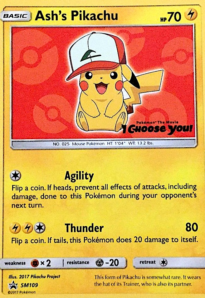 Ash's Pikachu – SM Black Star Promos SM109 Pokémon card
