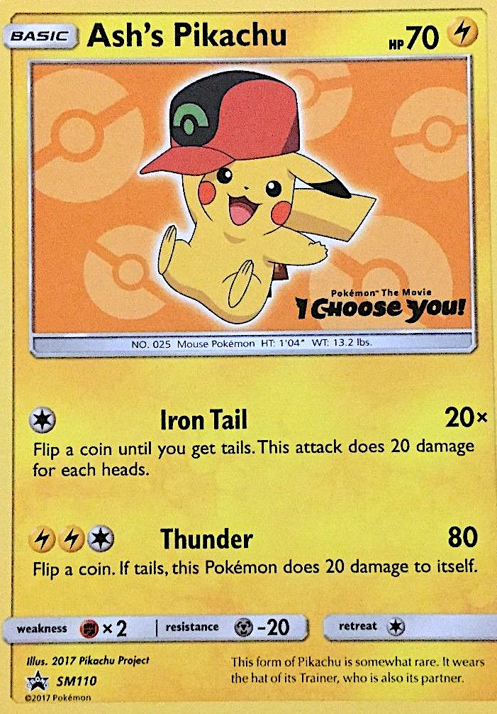 Ash's Pikachu – SM Black Star Promos SM110 Pokémon card
