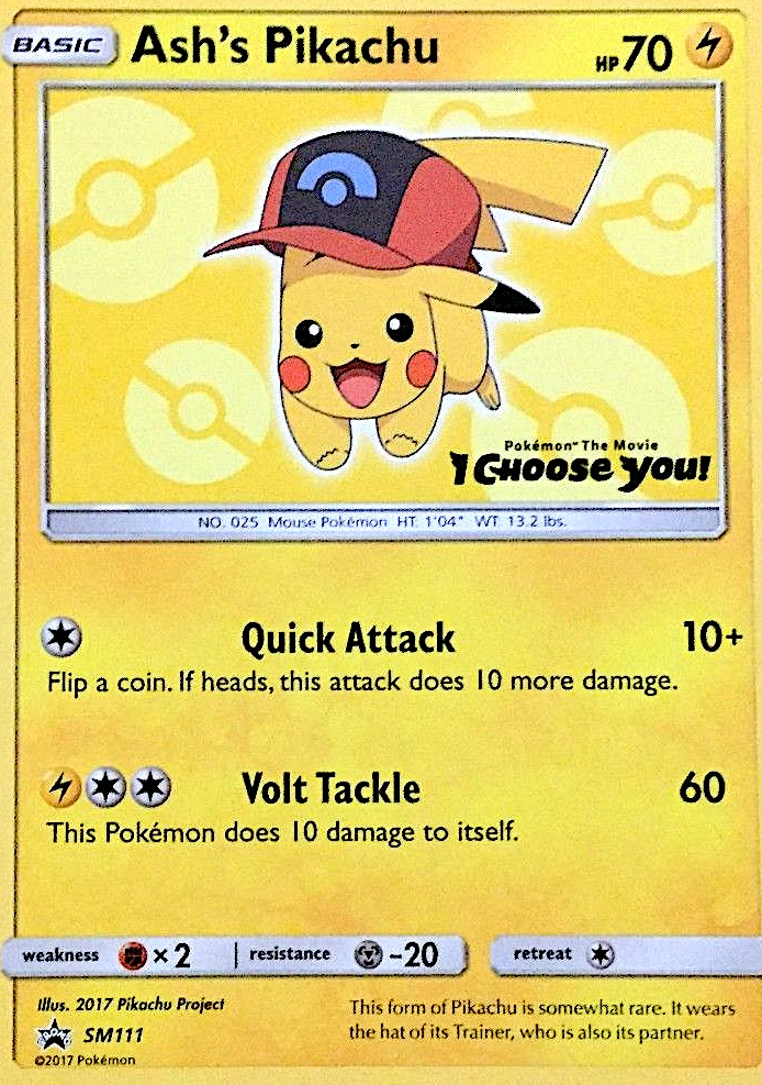 Ash's Pikachu – SM Black Star Promos SM111 Pokémon card
