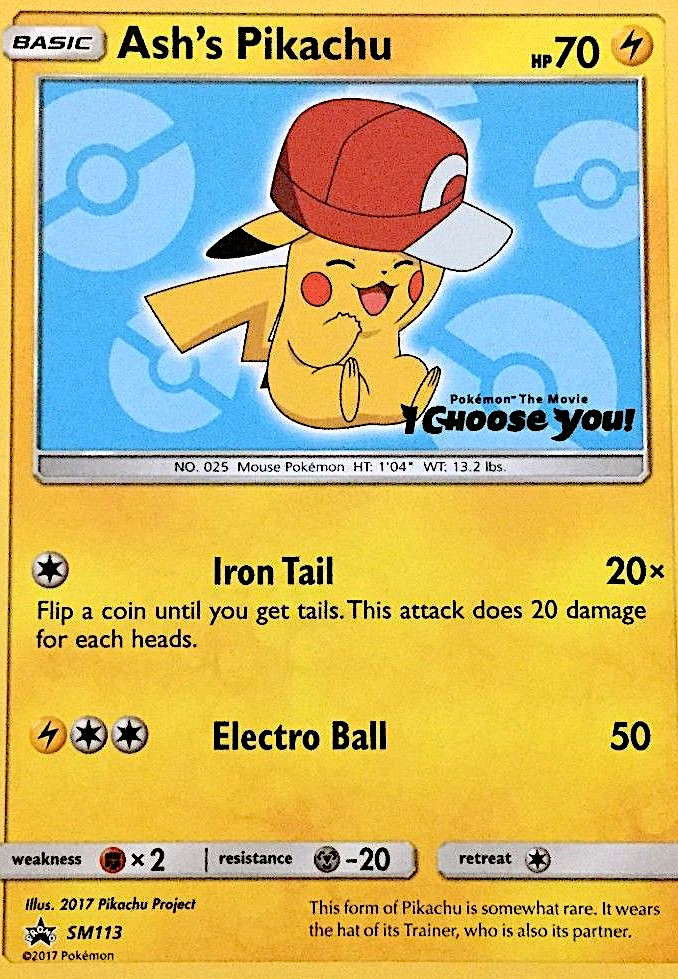 Ash's Pikachu – SM Black Star Promos SM113 Pokémon card