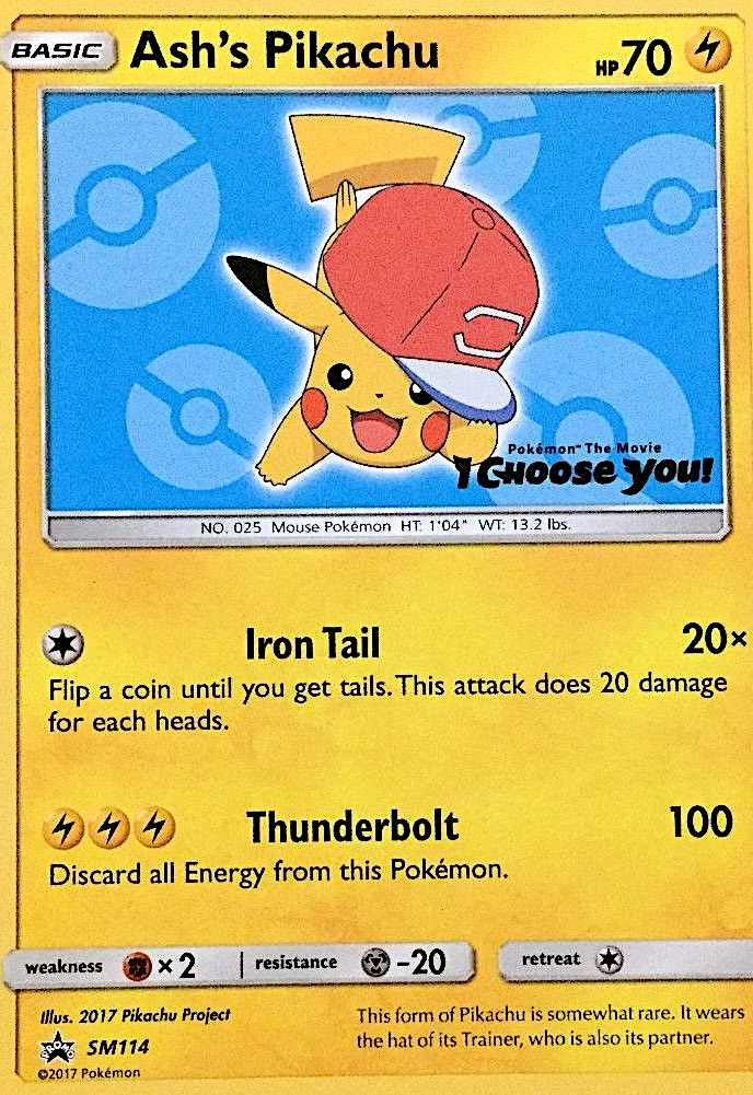 Ash's Pikachu – SM Black Star Promos SM114 Pokémon card