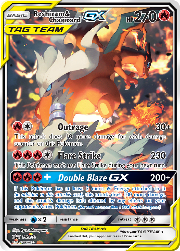 Reshiram & Charizard-GX – SM Black Star Promos SM201 Pokémon card